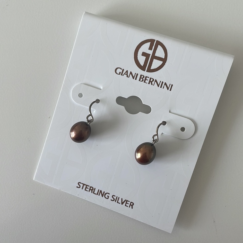 Giani Bernini Bronze Faux Pearl Drop Earrings